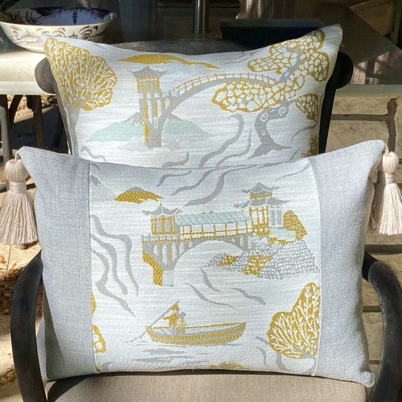 Pagoda Lumbar Indoor/Outdoor Pillow Cover & Insert