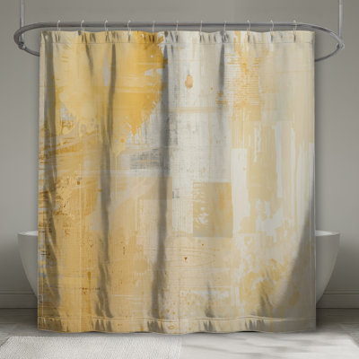 Beige Abstract Texture Shower Curtains Extra Long