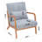 Waiting Room Reception Chair, Mid-Century Modern Accent Chair with Pillow, Solid Wood Frame-119322936