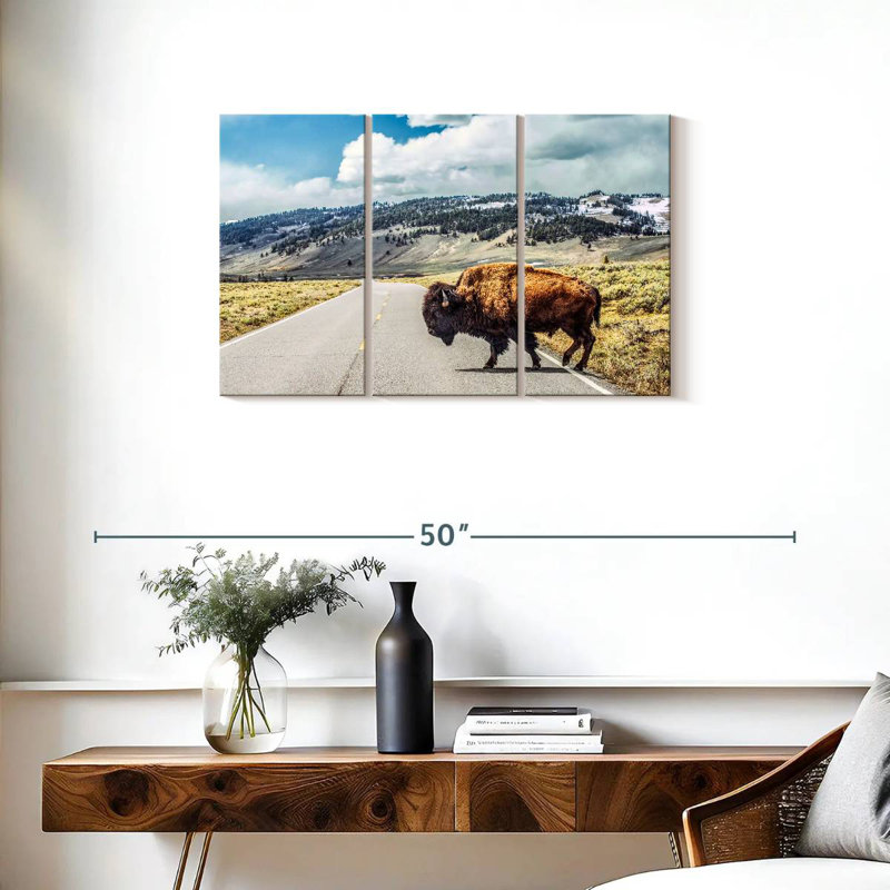 Brampt American Bison Crossing, 20" H x 33" W