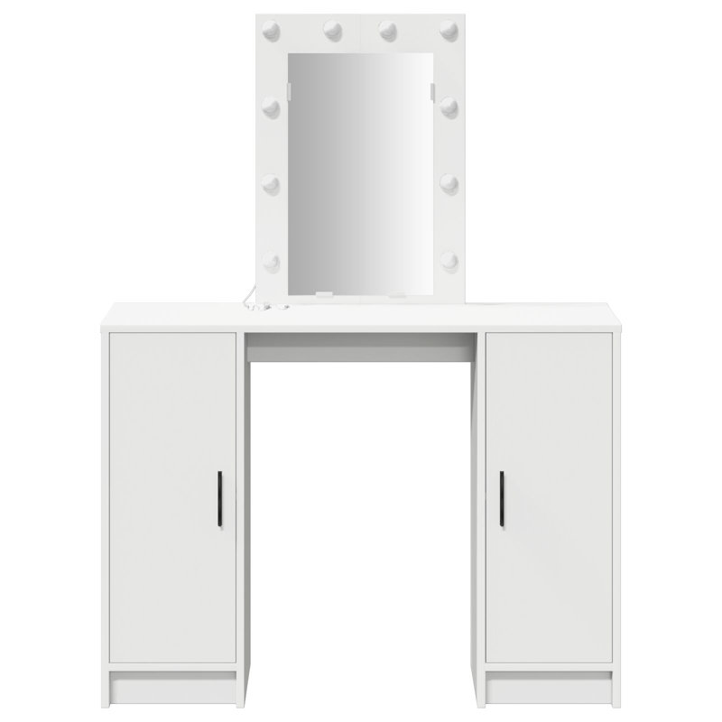 Large Mirror Vanity Table, White