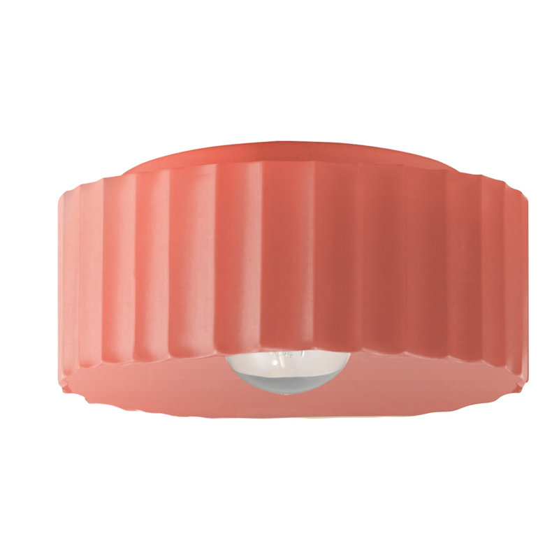 Colgate Outdoor Flush Mount, Gloss Blush, 6.5" H x 13" W x 13" D