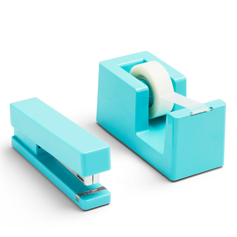 Plastic Desk Organizer Set, Aqua