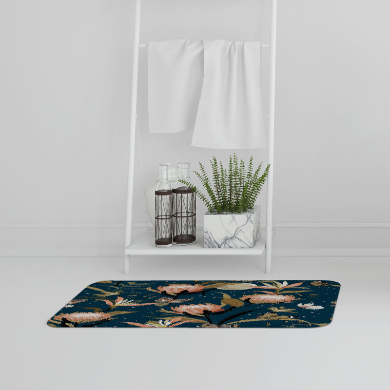 Aivry Non-Slip Bath Rug, Floral 4