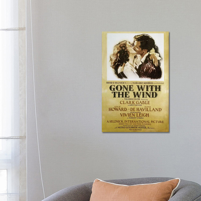 Gone with the Wind, 1939 - Impression sur toile tendue, H 26 po x l 18 po x 1,5 po