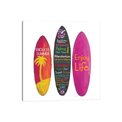 Surfboard Philosophy - Enjoy Life, Travel And Surf by Markus & Martina Bleichner - Gallery-Wrapped Canvas GiclÃ©e -  East Urban Home, 7A0C952A44E641F4B4BCF6C03208060F