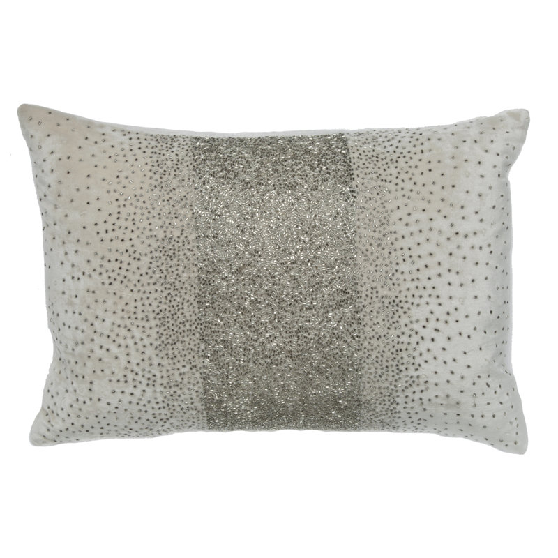 Crystal Appliqued Velvet Throw Pillow