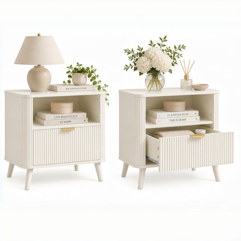 50 cm W Bedside Table, white