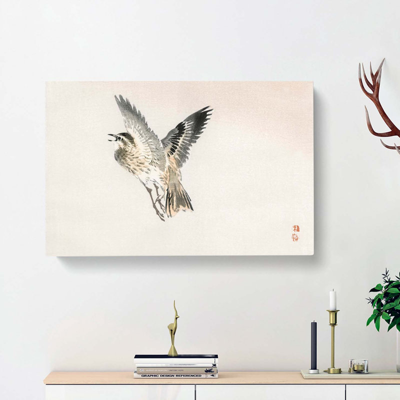 Sparrow Bird by Kono Baireir - Wrapped Canvas Drawing - Wrapped Canvas, 60cm H x 91cm W x 3cm D