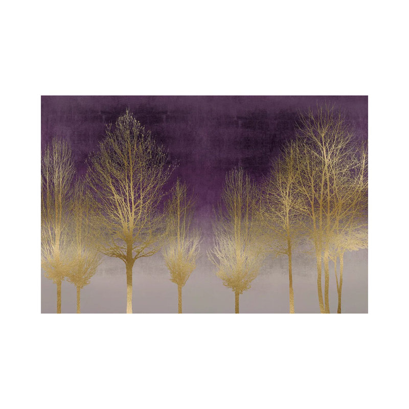 Gold Forest On Purple by Kate Bennett - Wrapped Canvas Print, 101.6 cm H x 66.04 cm W x 3.175 cm D