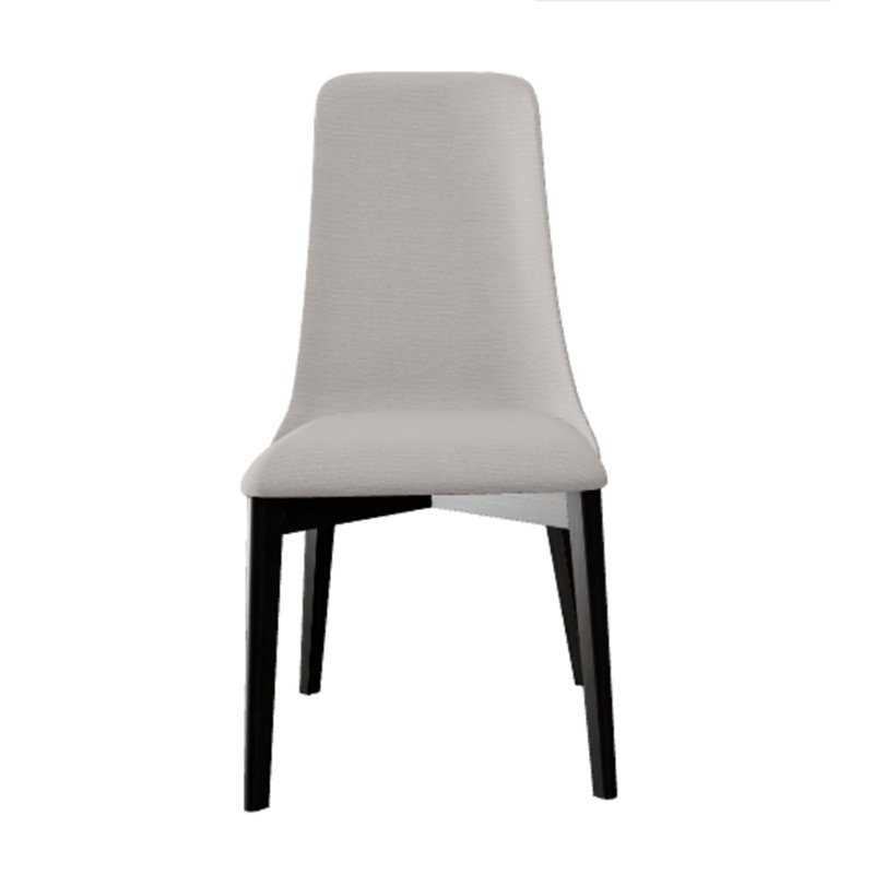 Etoile Upholstered Dining Chair with Wooden Legs, Cord/Graphite