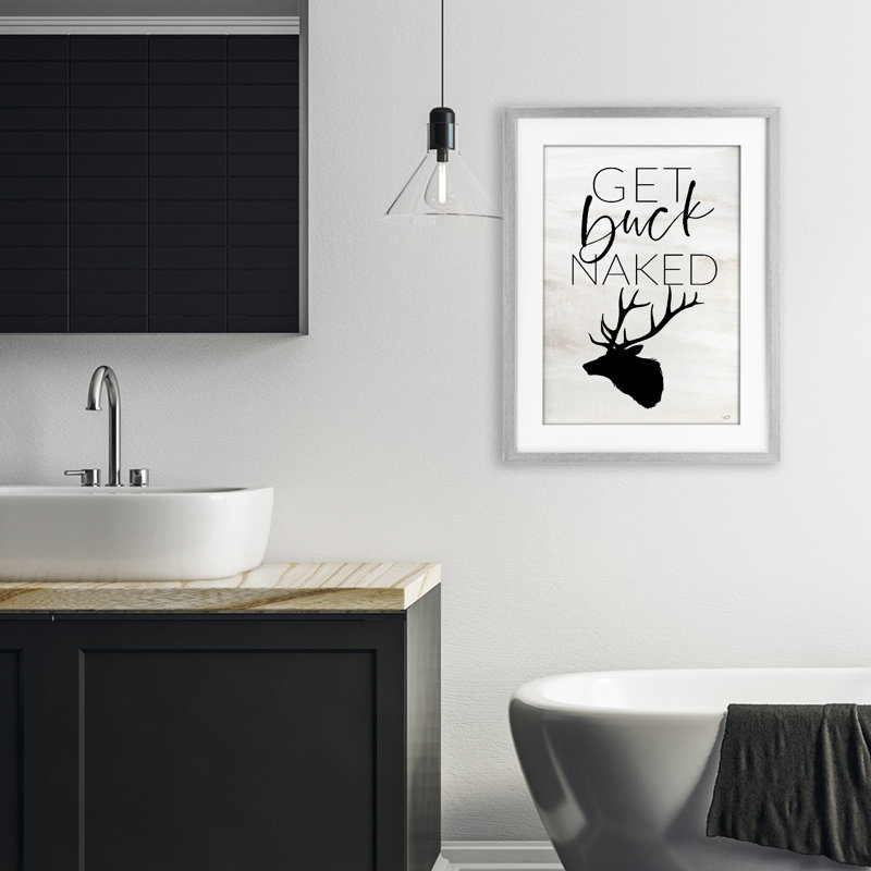 «Get Buck NUE», impression par Lux + Me Designs, Cadre de ferme gris, H 23 po x l 17 po