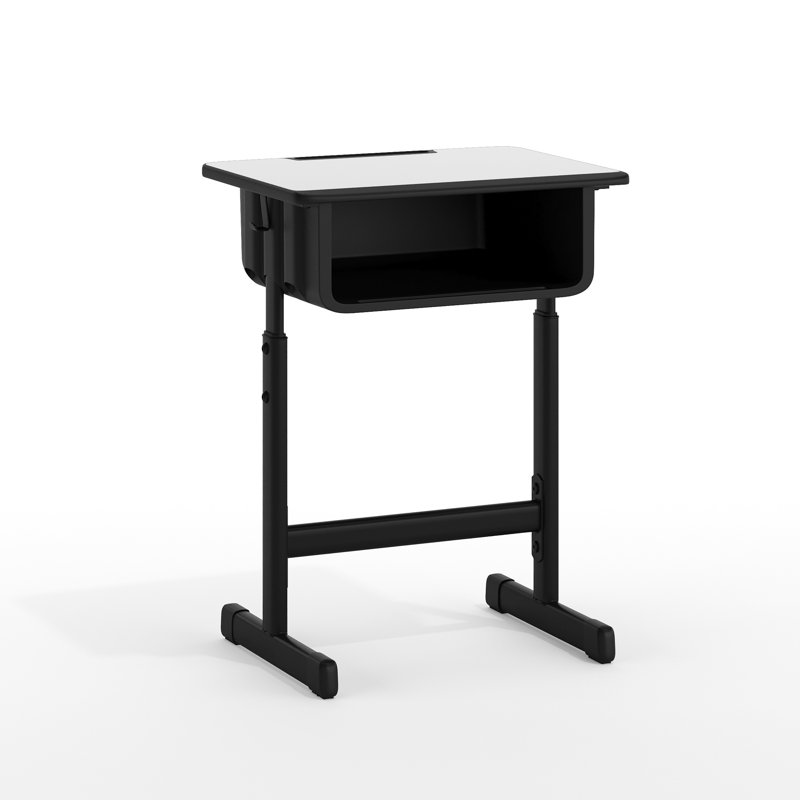 Adjustable Black and Gray Steel Student Desk