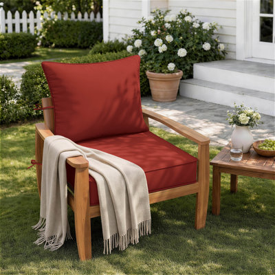 Coussins d'extérieur Braun 19x19x4 pour chaises de patio, coussins d'assise et de dossier intérieurs/extérieurs, coussins seulement (ensemble de 6)