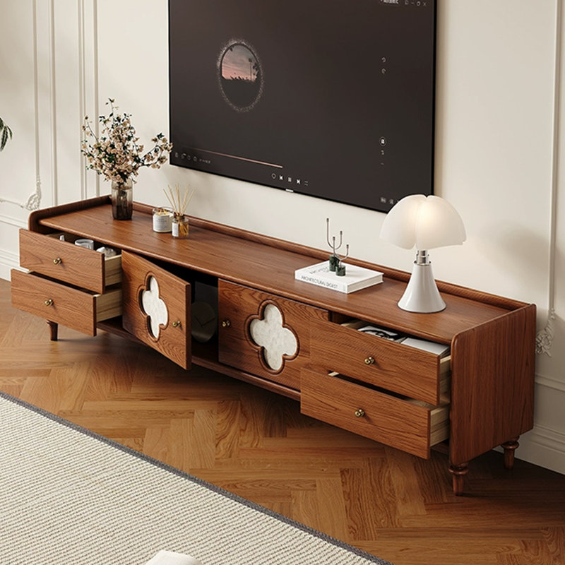 Meuble télé moderne en bois massif brun
