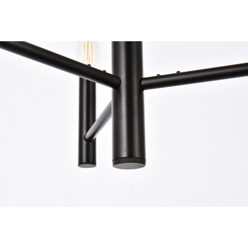 Luminaire suspendu géométrique unique Cartell, Noir, H 14,9 po x l 17 po x P 17 po, 3 lumières