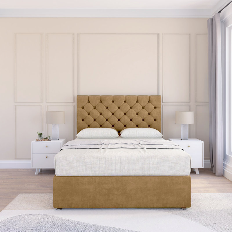 Upholstered Bed, Small Single (2'6), Plush Mink