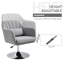 HOMCOM Swivel Accent Chair Linen Fabric Tub Vanity Chair-2005773939
