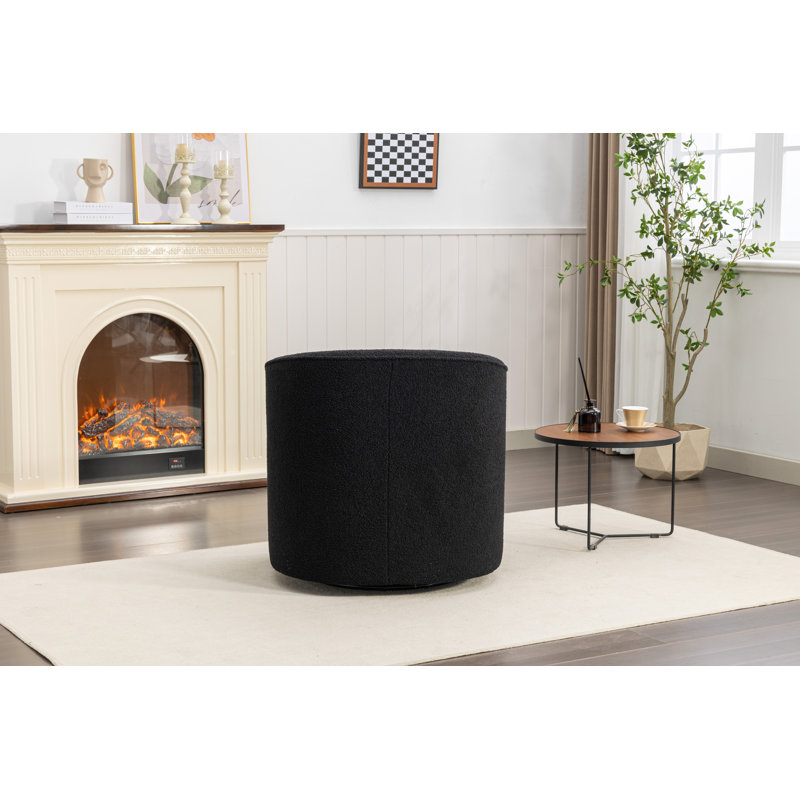 Fauteuil demi-tonneau pivotant de 29 po Jenai, Polyester noir