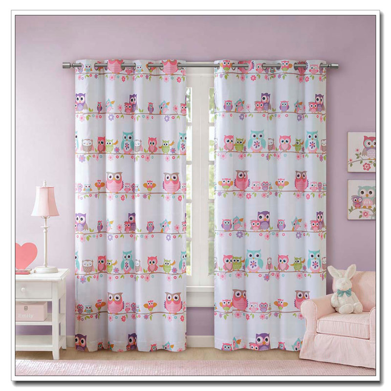 Owl Printed Blackout Curtain Panel(Only 1 Pc Panel), 50" W x 84" L