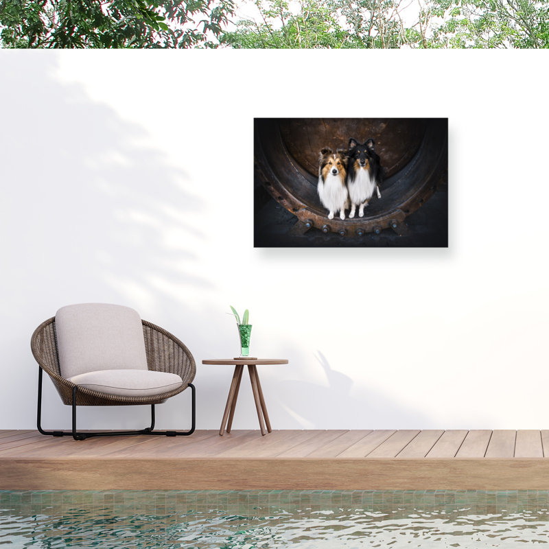 Toile pour l'extérieur Natalie Grosse Dog Duo, H 12 po x l 19 po