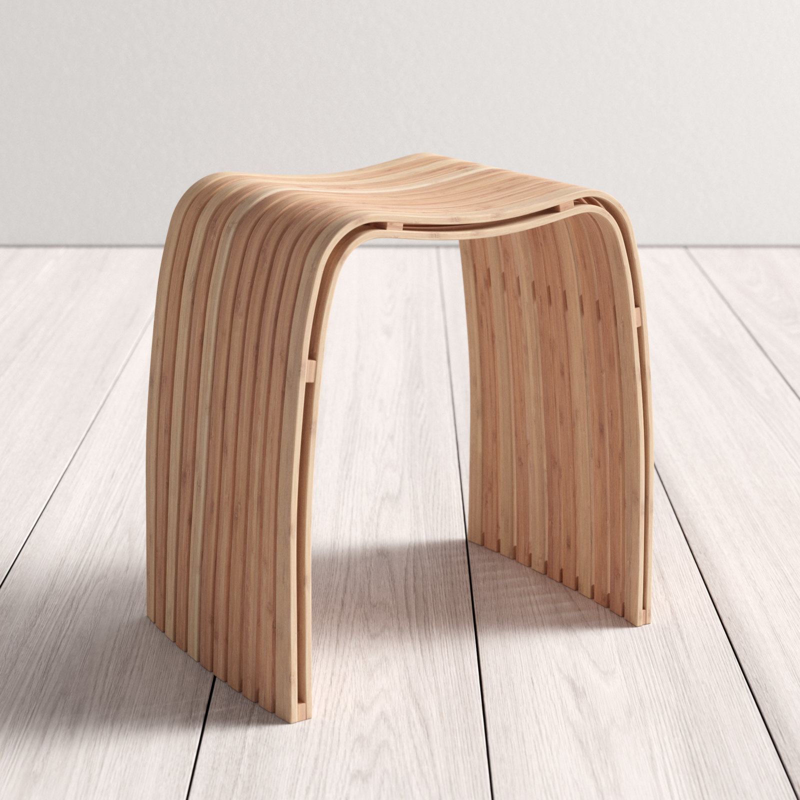 Bamboo Accent Stool, Natural Bamboo