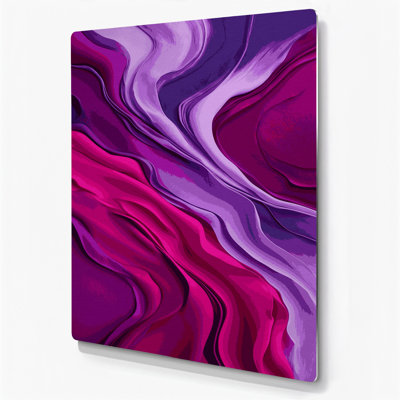 Abstrait couleur champ 4, art mural mauve en métal