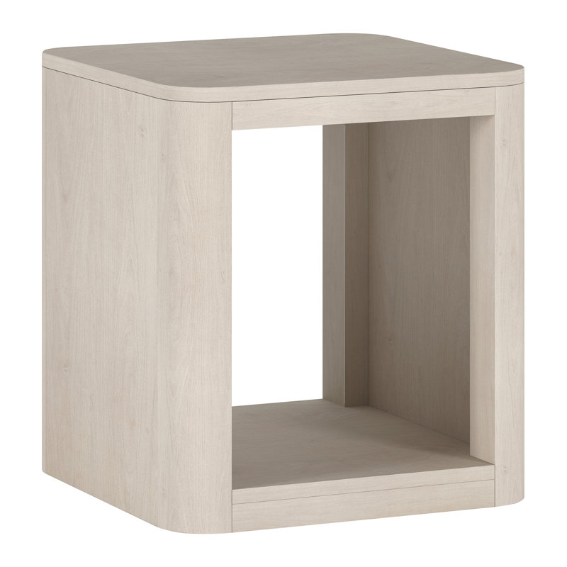 Notchietown 20" Wide Square Side Table, Alder White