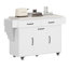 Îlot de cuisine blanc avec poubelle polyvalente, table à abattants, étagère à épices, étagères à serviettes réglables, modèle, armoire de rangement de style moderne, design, support,