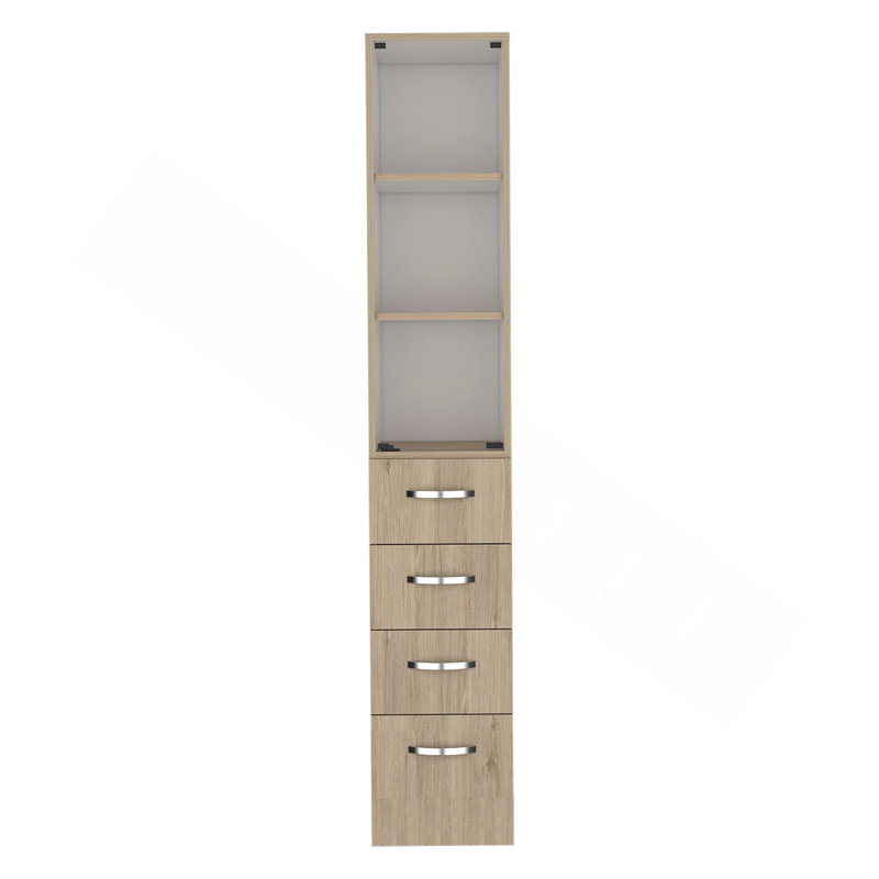 Armoire à linge Epic, salle de bain, pin clair / blanc