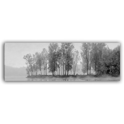 Serene Riverside Grove Wrapped Canvas Wall Art