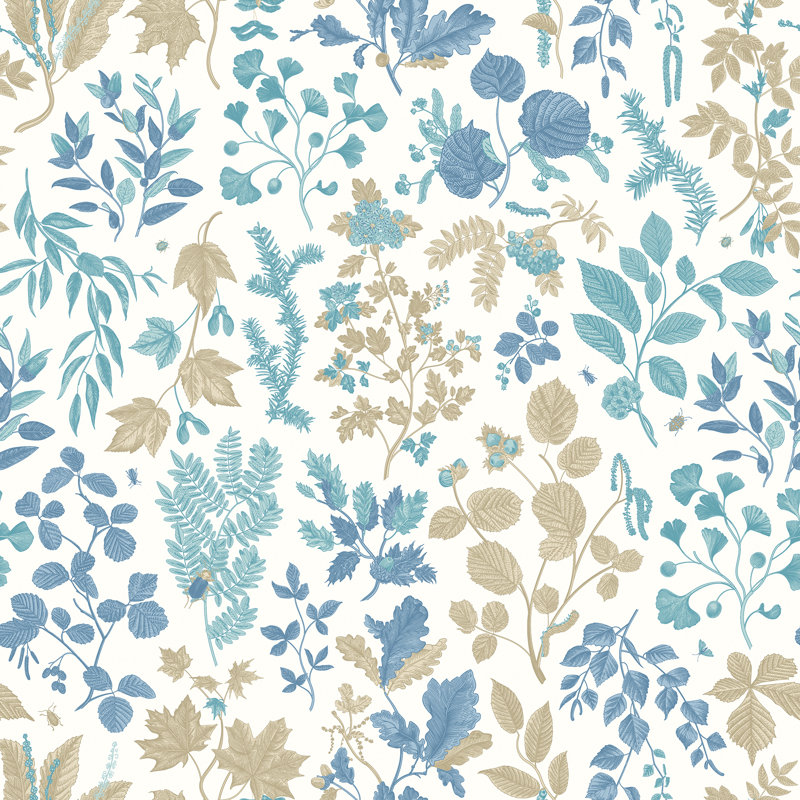 Botanical Leaves - Denim Mix, Blue