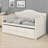 Daybed with Trundle, 2 Storage Drawers and Upholstered Button Tufted Backrest for Living Room, Bedroom and Guest Room-1909087696