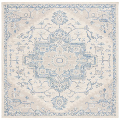 Tapis ivoire / bleu en laine / coton touffeté à la main Lauren Ralph Lauren