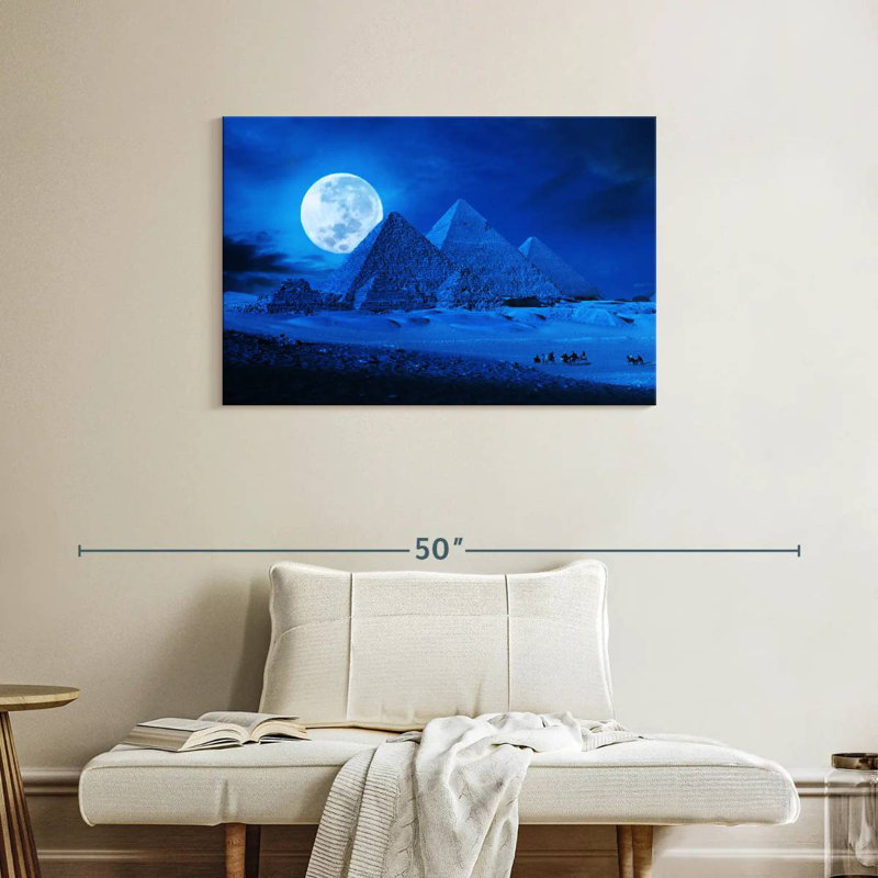 Adella Full Moon Over The Pyramids, 24" H x 36" W