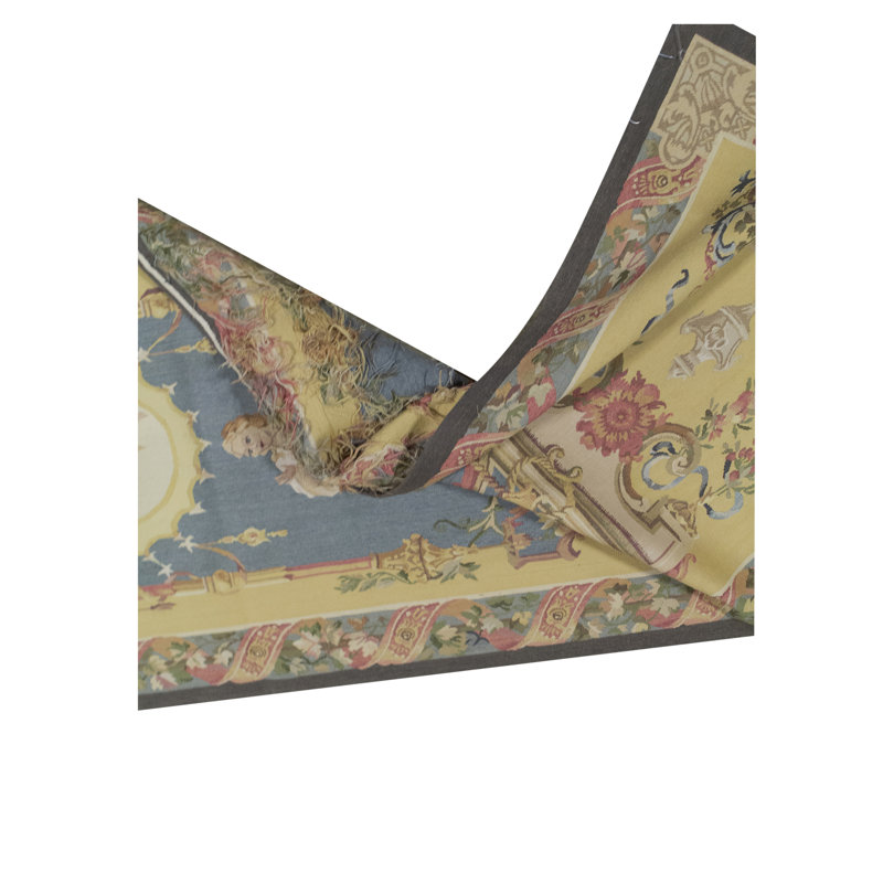 Hand-Knotted High-Quality Blue and Green Area Rug