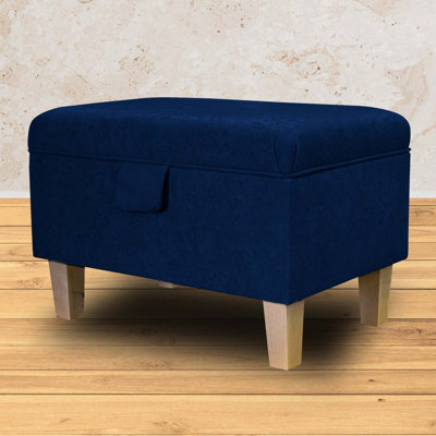 50.8cm Wide Rectangle Solid Colour Footstool Ottoman with Storage