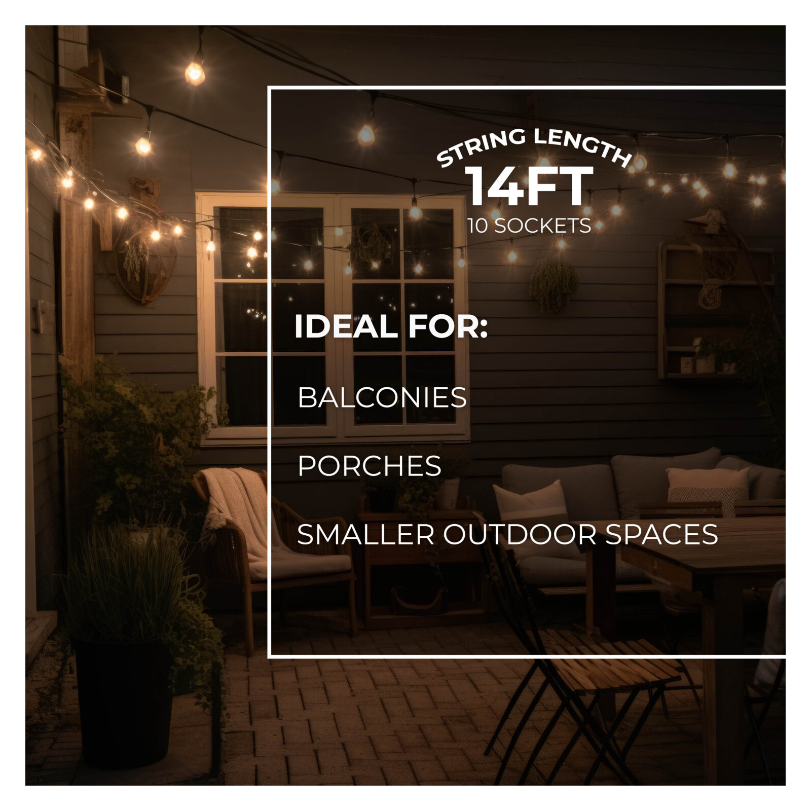 10-Light 14 ft. Globe String Light