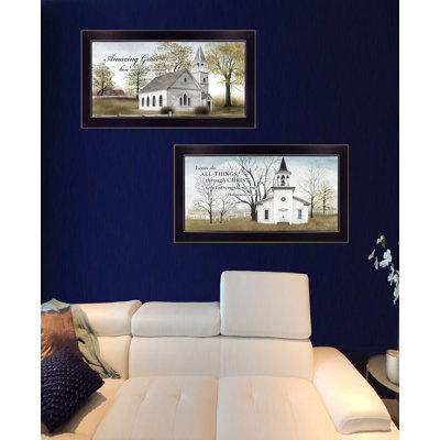 "Amazing Grace Collection" 2-Piece Vignette By Billy Jacobs, Printed Wall Art, Ready To Hang Framed Poster
