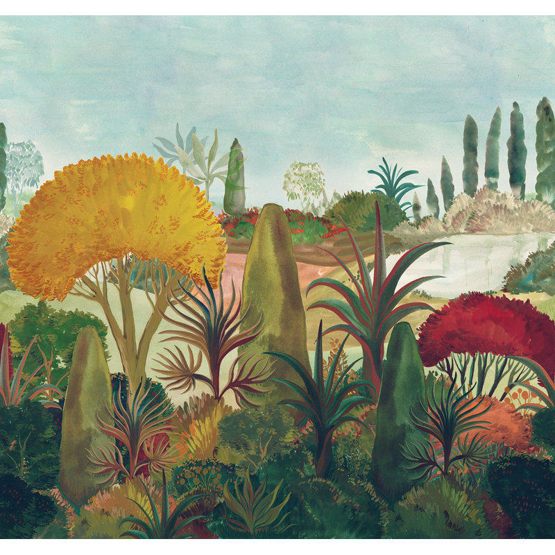 Papier peint texturé Botanical Landscape, Vert