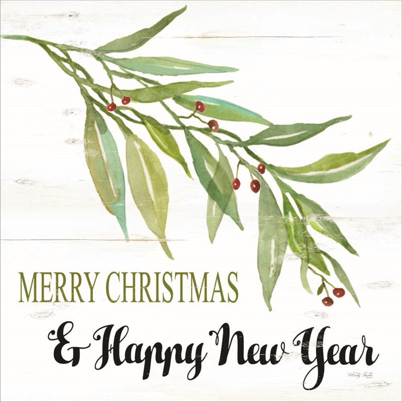 «Merry Christmas and Happy New Year» par Cindy Jacobs - Art textuel sur toile sans cadre