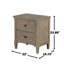Table de chevet 2 gris chaud brossé au fil de fer, poignée ronde, bois massif +, idéale pour le rangement dans la chambre à coucher, petits espaces de conception compacte, texture grain, 22,08 po de profondeur, 15,64 de largeur, 24,3 de hauteur, 43,49 lb de poids