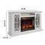 Console média de foyer électrique pour téléviseur de 65 pouces avec portes en verre duraflame®, blanc éclatant