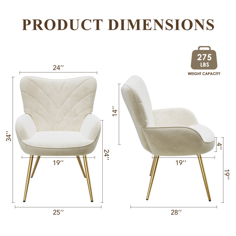 Fauteuil à oreilles Modern Velvet, Blanc