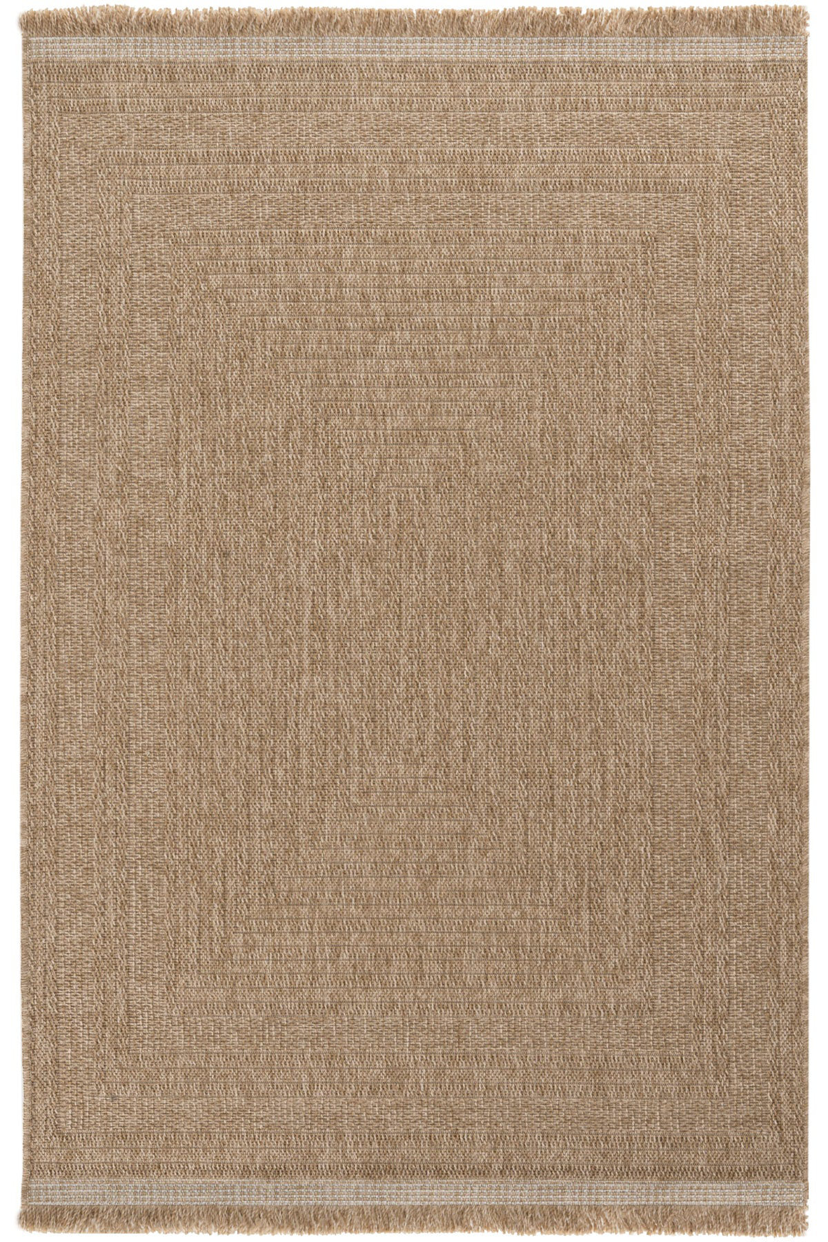 Gracie Oaks Beige Jute Wicker-Look Fringed Rug - Wayfair Canada