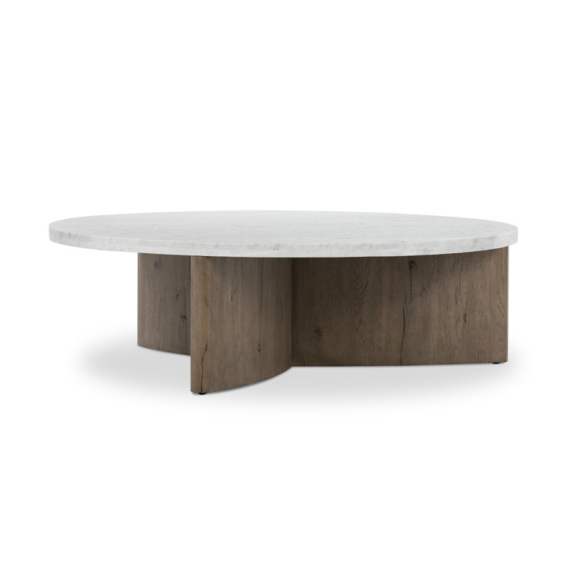 Toli Marble Coffee Table, Light Gray/Brown