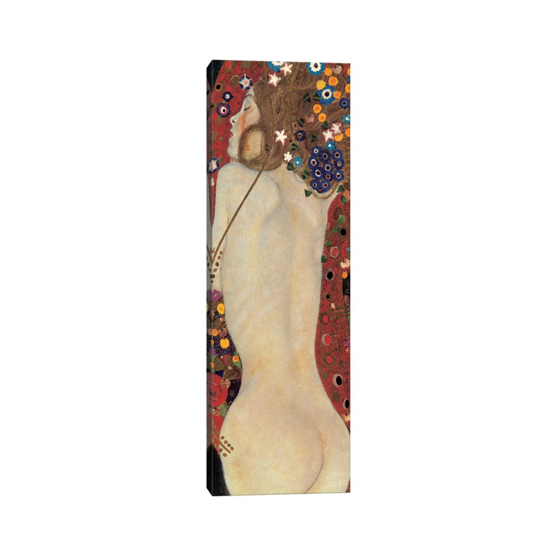 Sea Serpents, Detail V by Gustav Klimt - Wrapped Canvas Panoramic Painting, 30.48 cm H x 91.44 cm W x 1.91 cm D