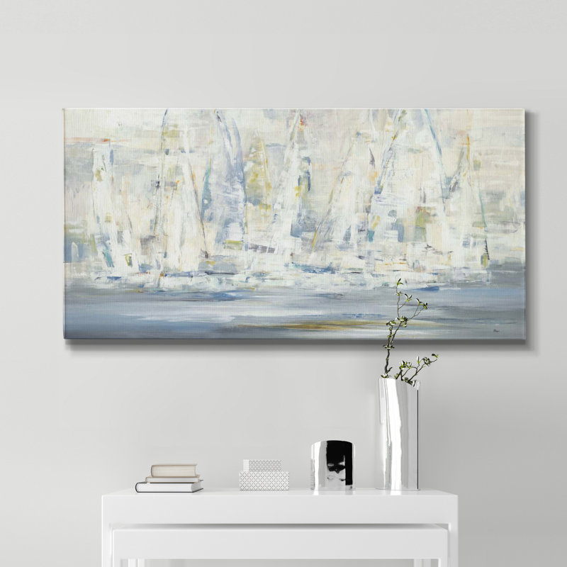 Regatta Time - Toile tendue avec châssis de qualité supérieure - prête à être accrochée - impression