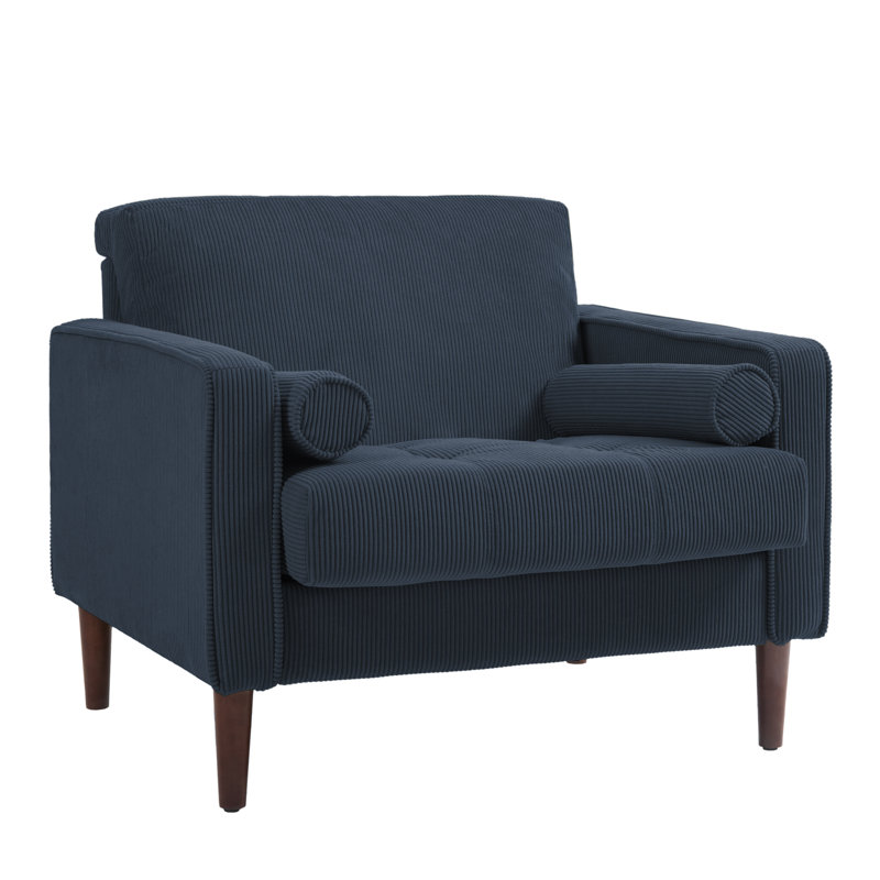 Carmelinda 88.4Cm Wide Tufted Armchair, Navy Blue Corduroy