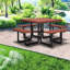 Solid Wood Outdoor Picnic Table , 80.8 " W 80.8 " D